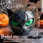Luxury Black Cat Stone Sculpture Marble Look Resin Statue Elegant Home Decor & G... - Image 5