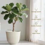 WORTH Garden Round Large Planter Pot 1-Pack - 17.5" Dia x 15.5" H - Durable Plas... - Image 6