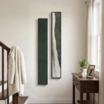 Long Narrow Framed Green Vertical Abstract Wall Art Set, 2 Piece Modern Canvas P... - Image 3