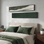 Long Narrow Framed Green Vertical Abstract Wall Art Set, 2 Piece Modern Canvas P... - Image 4