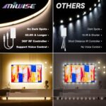 MIWISE COB LED Strip Lights 65.6ft/20m,UL-Listed CRI 90+ Dimmable 3000K Warm Whi... - Image 3