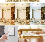 35.4 Inch Dimmable Modern Gold Crystal Chandelier, Luxury 2-Tier Rectangular K9 ... - Image 6