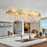 35.4 Inch Dimmable Modern Gold Crystal Chandelier, Luxury 2-Tier Rectangular K9 ... - Image 8