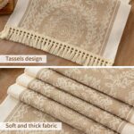 Table Runners 72 Inches Long Waterproof Boho Table Runner with Tassel Fringe,Tab... - Image 4
