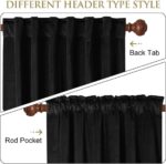 StangH Black Velvet Curtains 96 inches Long Blackout Curtains Thermal Insulated ... - Image 3