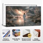 UZMKM Jesus Walking on Water Wall Art, Framed Christian Painting, Spiritual Reli... - Image 8
