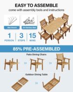 YEFU HIPS Patio Table Set: 7 Piece Outdoor Table and Chairs Dining Furniture Set... - Image 3