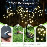 Solar Garden Lights Waterproof, Sola Lights Outdoor Decorative 4Pack,80Led Solar... - Image 3
