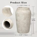 Briful Rustic Vintage Ceramic Vase, 9.06'' Farmhouse Table Decor with Wide Mouth... - Image 3