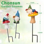Garden Gnomes Stakes 3 Inch Plant Decorations for Pots Outdoor Statues Gnome Gar... - Image 3