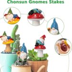 Garden Gnomes Stakes 3 Inch Plant Decorations for Pots Outdoor Statues Gnome Gar... - Image 4