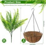 lovemoon Fake Ferns Plant Baskets,2PCS Artificial Hanging Plants,2 Hanging Plant... - Image 3