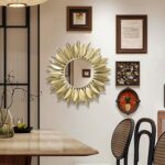 24" Gold Sunburst Decorative Wall Mirror – Handmade Flower Design, Luxury Round ... - Image 3