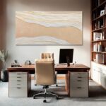 Dolidoteart Beige White Canvas Wall Art, Large Wall Art for Living Room, Hand Pa... - Image 3