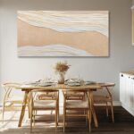 Dolidoteart Beige White Canvas Wall Art, Large Wall Art for Living Room, Hand Pa... - Image 4