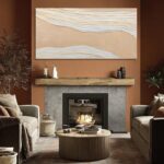 Dolidoteart Beige White Canvas Wall Art, Large Wall Art for Living Room, Hand Pa... - Image 8