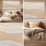 Dolidoteart Beige White Canvas Wall Art, Large Wall Art for Living Room, Hand Pa... - Image 9