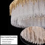 D23.6 Round Crystal Chandelier, Modern Gold Crystal Chandeliers for Dining Room,... - Image 3