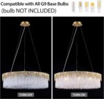 D23.6 Round Crystal Chandelier, Modern Gold Crystal Chandeliers for Dining Room,... - Image 7