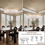 D23.6 Round Crystal Chandelier, Modern Gold Crystal Chandeliers for Dining Room,... - Image 9
