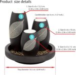IYARA CRAFT Candle Holder Set with Tray – 3 Handmade Wood Tealight Holders, Blac... - Image 4