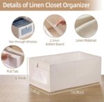 Pradnel Linen Closet Organizers And Storage, 4 Pack Storage Bins Baskets for Org... - Image 3