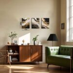 ZQARTZZQ 3 Piece Framed Wall Art Abstract Wall Decor Black Gold Pictures Marble ... - Image 5
