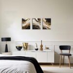 ZQARTZZQ 3 Piece Framed Wall Art Abstract Wall Decor Black Gold Pictures Marble ... - Image 6