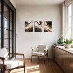ZQARTZZQ 3 Piece Framed Wall Art Abstract Wall Decor Black Gold Pictures Marble ... - Image 7