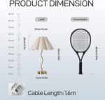 Touch Control Table Lamp with USB Ports, 22” Tall Gold Bedside Lamp with 3-Way D... - Image 4