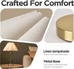 Touch Control Table Lamp with USB Ports, 22” Tall Gold Bedside Lamp with 3-Way D... - Image 7