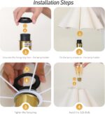 Touch Control Table Lamp with USB Ports, 22” Tall Gold Bedside Lamp with 3-Way D... - Image 8