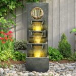 watnature 39.3”H Modern Outdoor Waterfall Fountain - Tall Indoor Relaxing Floor ... - Image 3