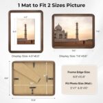 Axeman 8x10 Solid Walnut Wood Picture Frames Matted to 5x7 with Tempered Glass f... - Image 3