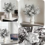 Modern Metallic-Textured Bouquet，17-Inch Silver-Black Gothic Room Decoration Aes... - Image 4