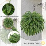 FOREST PRINCE 50" Artificial Boston Ferns, Fake Bush Plants, Large Faux Ferns wi... - Image 5