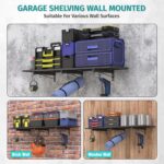 2 Pack Garage Wall Shelving, 46'' x 12.6'' Garage Shelf Wall Mounted, Heavy Duty... - Image 6