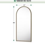 Arched Gold Antique Mirror with Beaded, 22"x48" Gold Arch Bathroom Vanity Mirror... - Image 3