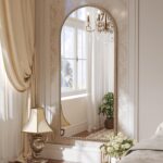 Arched Gold Antique Mirror with Beaded, 22"x48" Gold Arch Bathroom Vanity Mirror... - Image 7