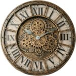 18 Inch Wall Clock with Moving Gears, Oversized Large Industrial Steampunk Decor... - Image 3