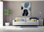 Slyart Blue and Black Abstract Textured Wall Art, Hand-Painted 3D Oil Paintings ... - Image 9