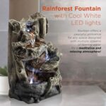 Alpine Corporation | 14"H Indoor Tiered Log Tabletop Fountain with LED Lights — ... - Image 5