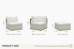 PURPLE LEAF Patio Outdoor Furniture Set 4 Pieces, Premium Leather Outdoor Couch ... - Image 4