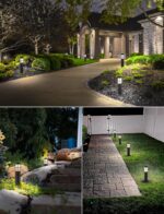 SUNVIE 4-Pack Low Voltage Pathway Lights 3W 3000K 12-24V LED Landscape Bollard P... - Image 5