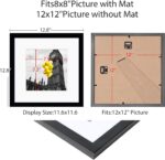 12x12 Picture Frame Set of 9, Display Pictures 8x8 with Mat or 12x12 without Mat... - Image 3
