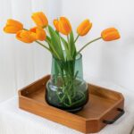 Relexome Green Glass Flower Vase for Centerpieces Bouquet Flowers Modern Wide Mo... - Image 3