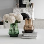 Relexome Green Glass Flower Vase for Centerpieces Bouquet Flowers Modern Wide Mo... - Image 5