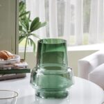Relexome Green Glass Flower Vase for Centerpieces Bouquet Flowers Modern Wide Mo... - Image 7