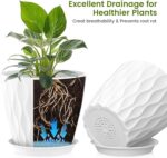 UOUZ 8 Inch Plant Pots, 4 Pack Plastic Planters for Indoor Outdoor with Drainage... - Image 4
