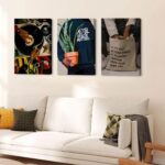 3 pcs Black Men Canvas Wall Art Fashion African American Black Man Prints Record... - Image 6